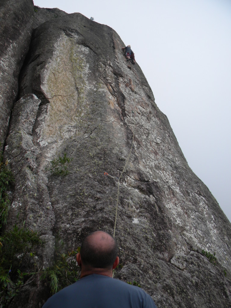 Quase chegando no crux da via.