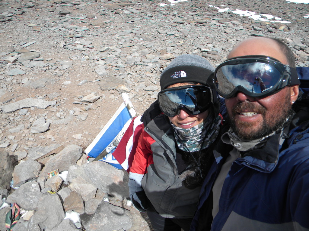 Finalmente eu e a Michelle conseguimos chegar no cume do Aconcágua.
