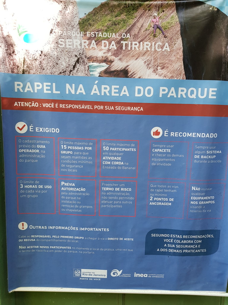 Para quem vai escalar na Serra da Tiririca só precisa assinar um Termo de Responsabilidade na entrada do Parque. 