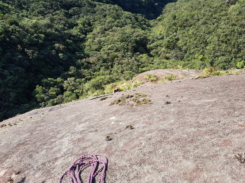 Eu na P4, Juliano começando a escalar logo em baixo.