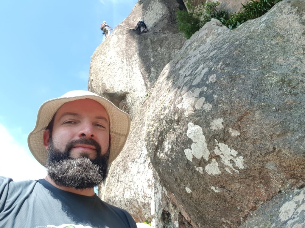 Bolivia fazendo o registro da nossa escalada.